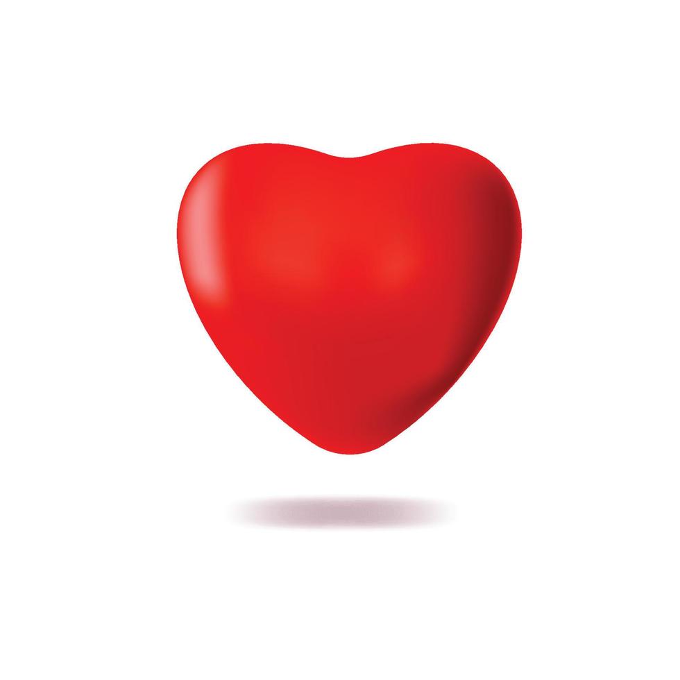 ilustración con un corazón rojo de San Valentín. vector