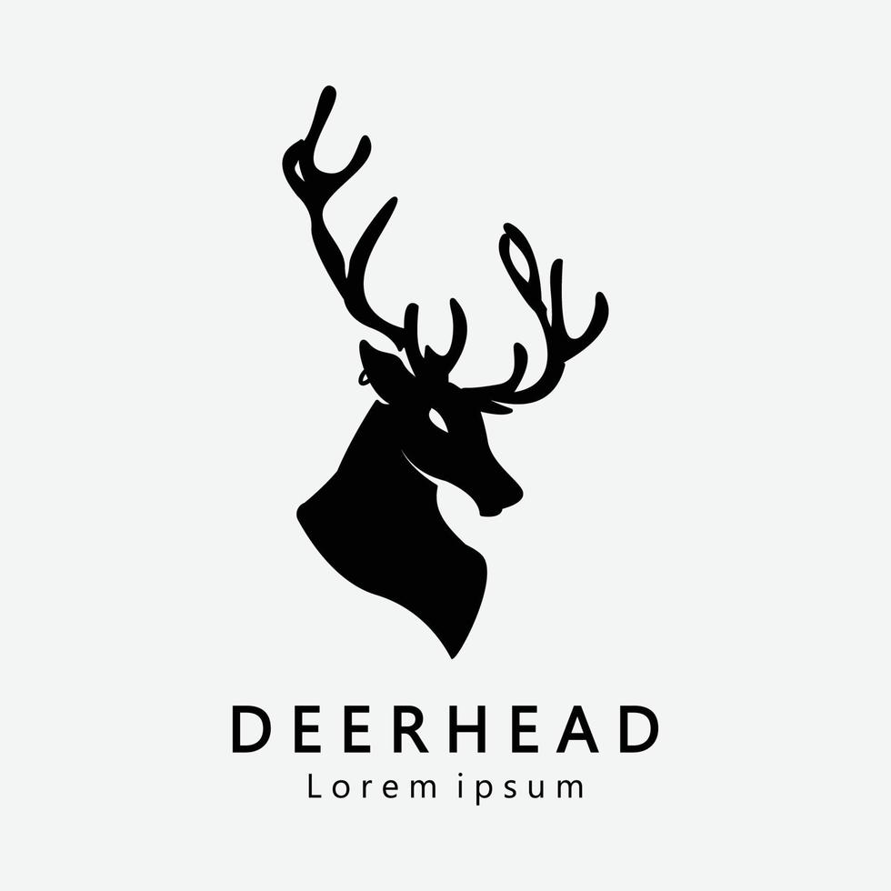 Deer head logo vector illustration design icon