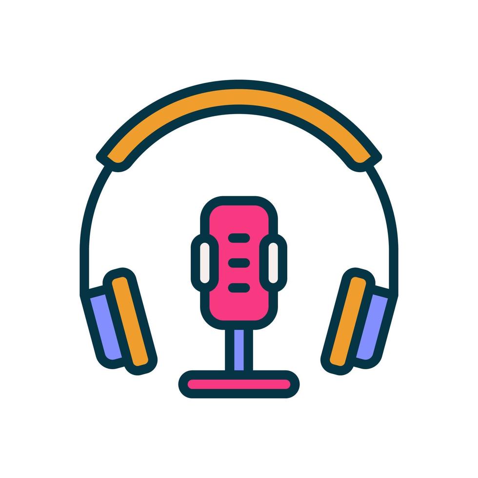 icono de podcast para su sitio web, móvil, presentación y diseño de logotipo. vector