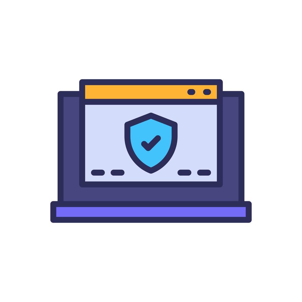 icono de seguridad cibernética para su sitio web, móvil, presentación y diseño de logotipo. vector