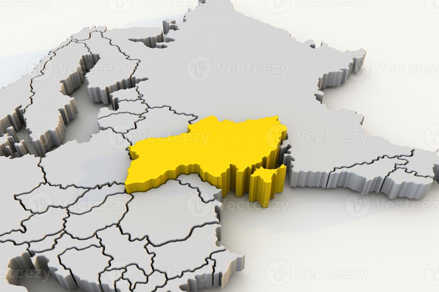 mapa de ucrania un concepto de país en 3d foto