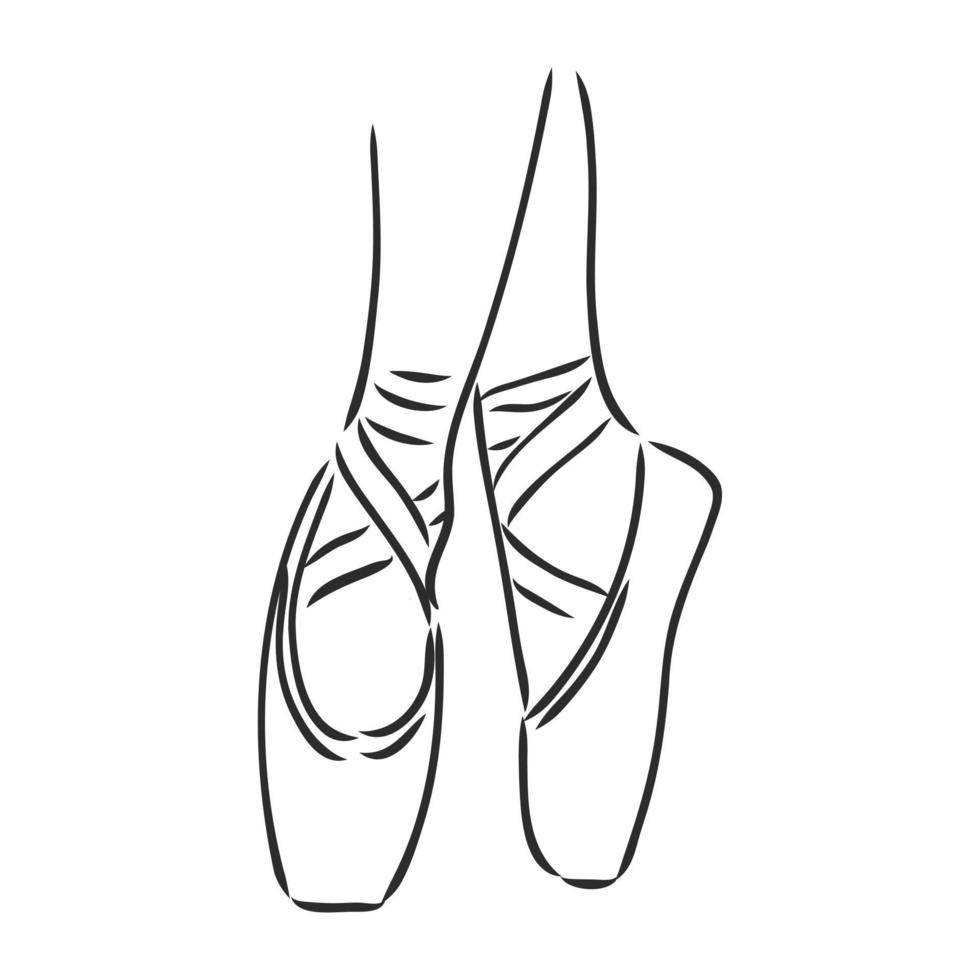 pointe shoes ballerinas vector sketch