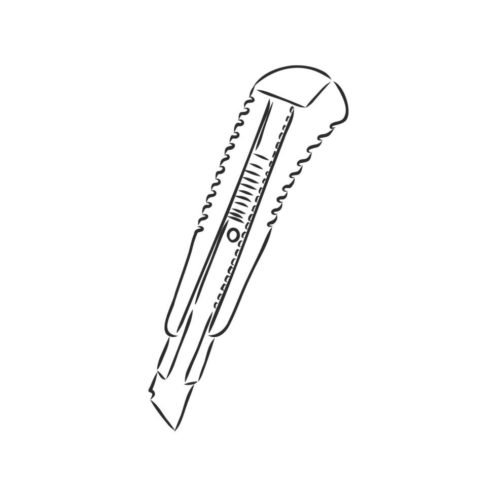 boceto de vector de cuchillo de papelería