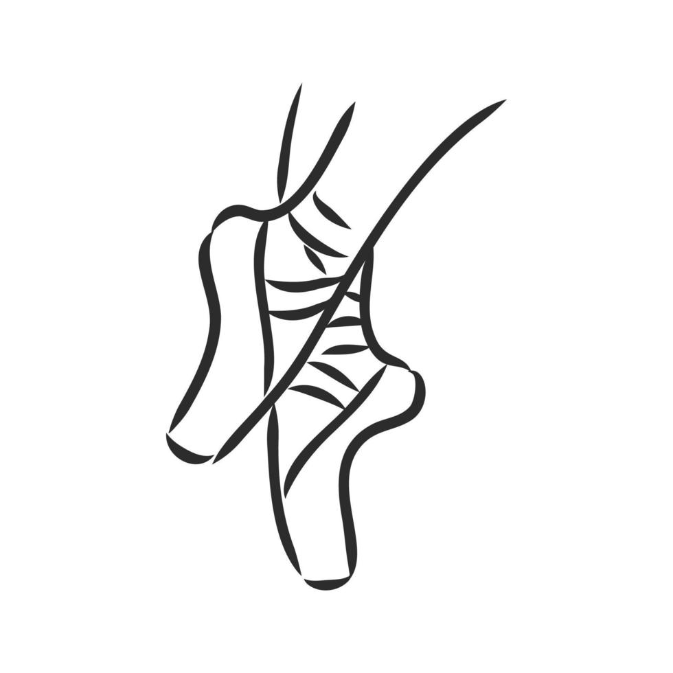zapatos de punta bailarinas dibujo vectorial vector