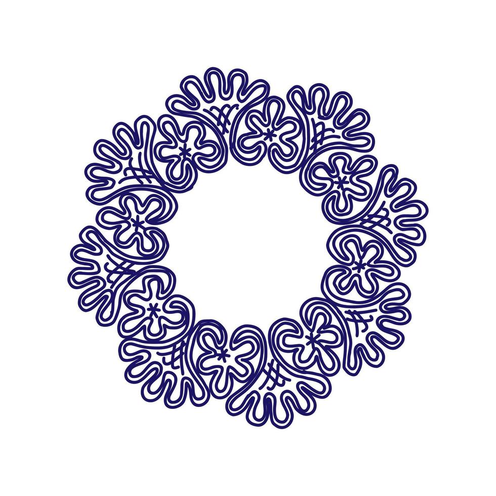 round rosette pattern vector sketch