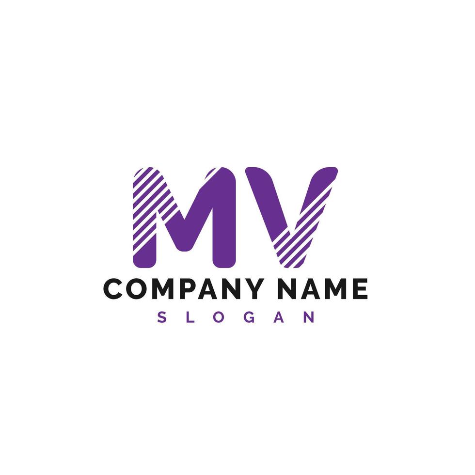 MV Letter Logo Design. MV letter logo Vector Illustration - Vector