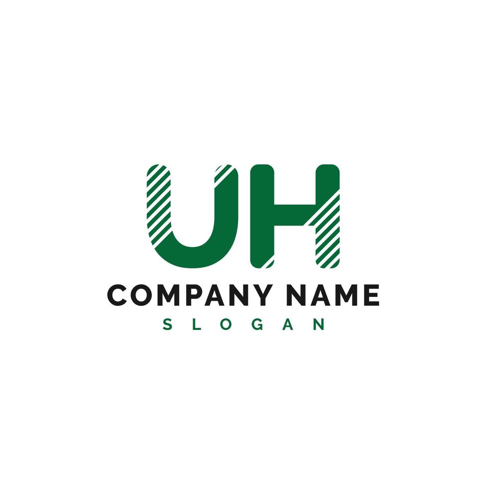 diseño del logotipo de la letra uh. uh carta logo vector ilustración - vector