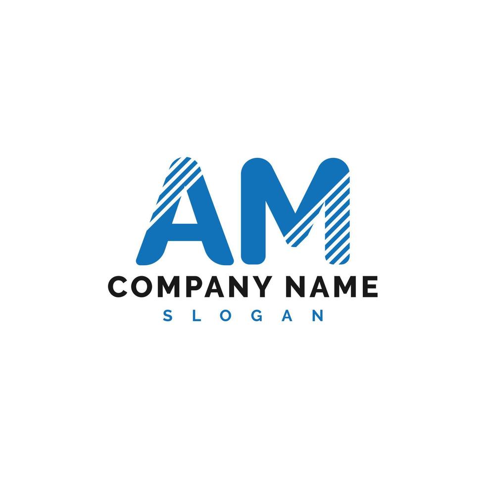 AM Logo Design. AM Letter Logo Icon Vector Illustration - Vector