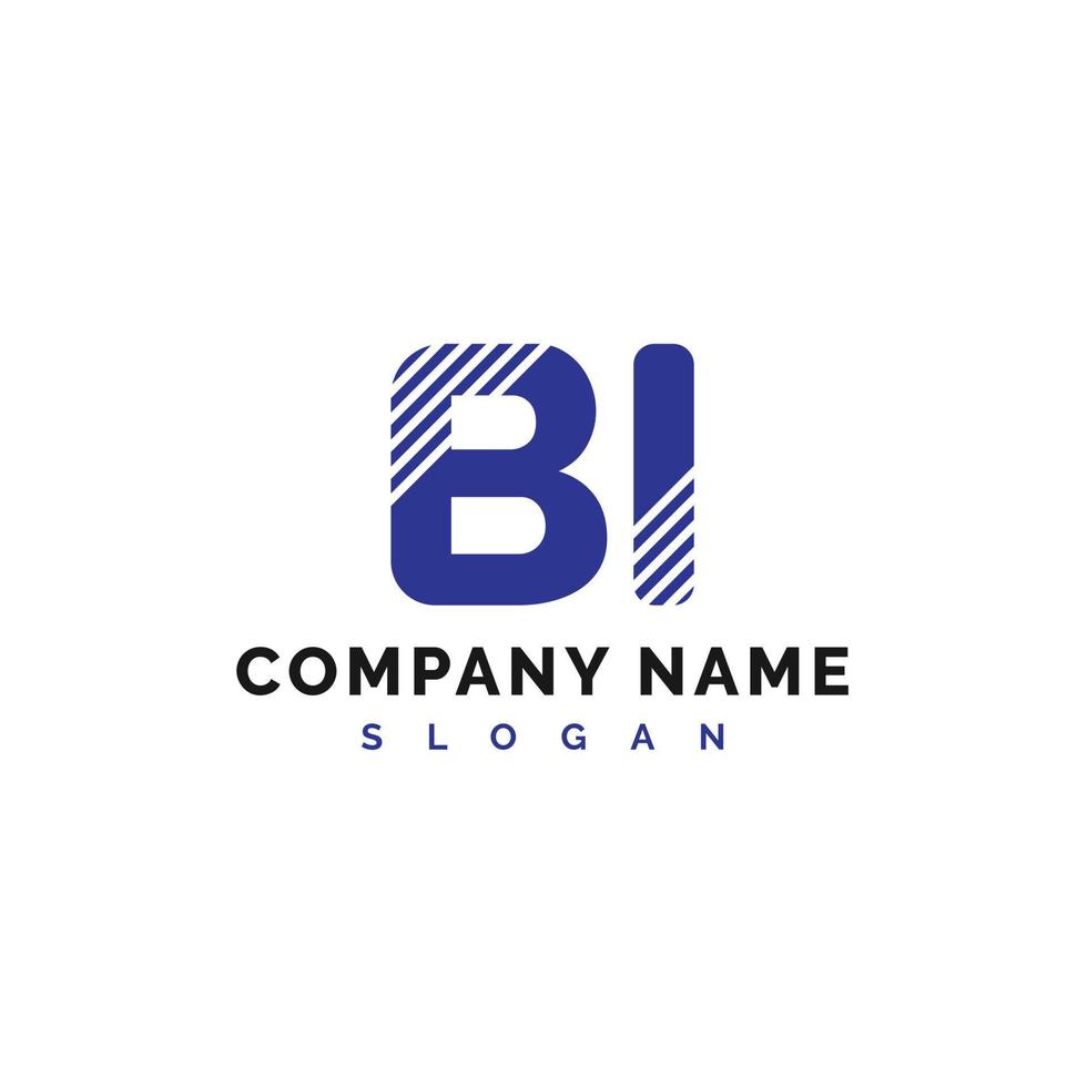 BI Logo Design. BI Letter Logo Icon Vector Illustration - Vector