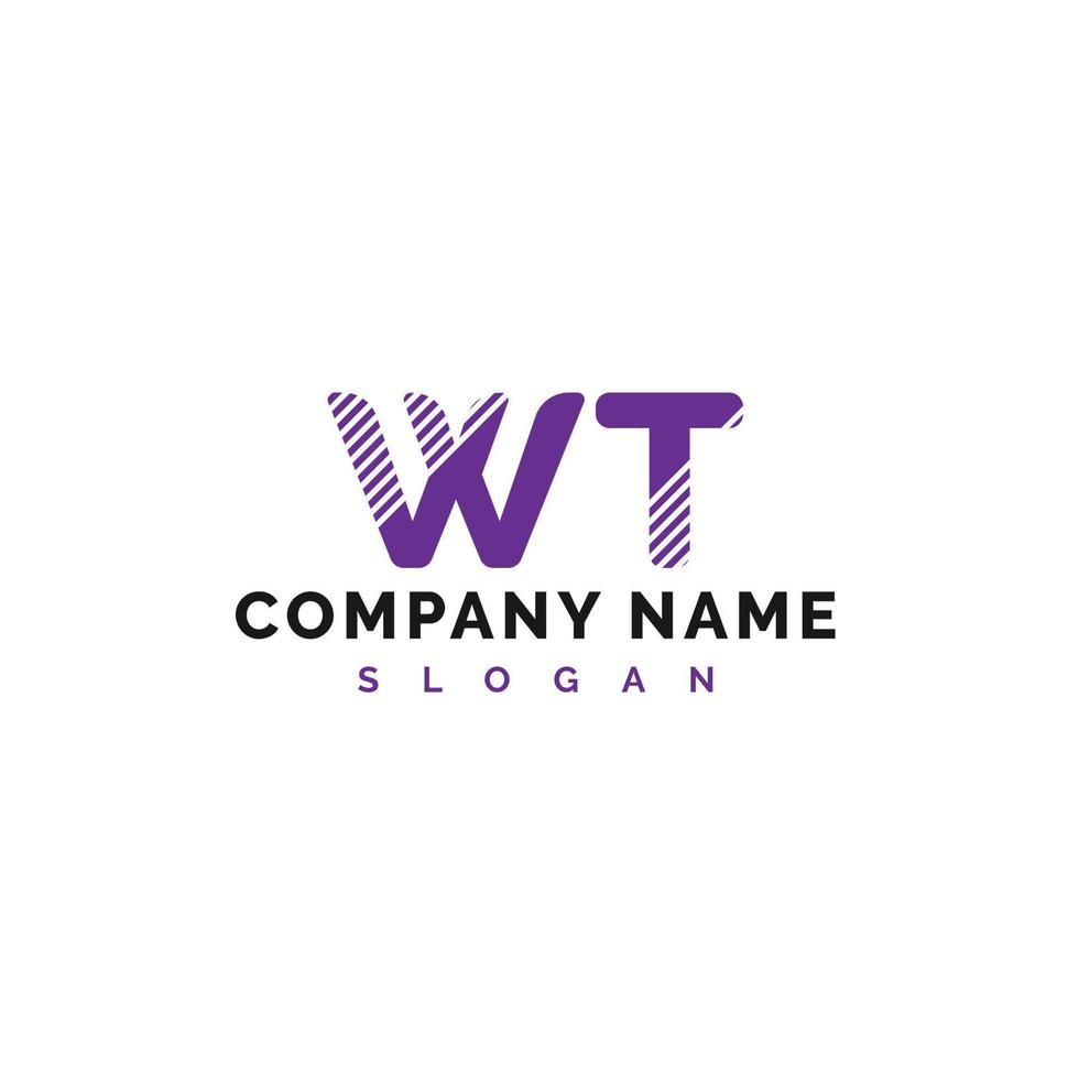 diseño del logotipo de la letra wt. Ilustración de vector de logotipo de letra wt - vector