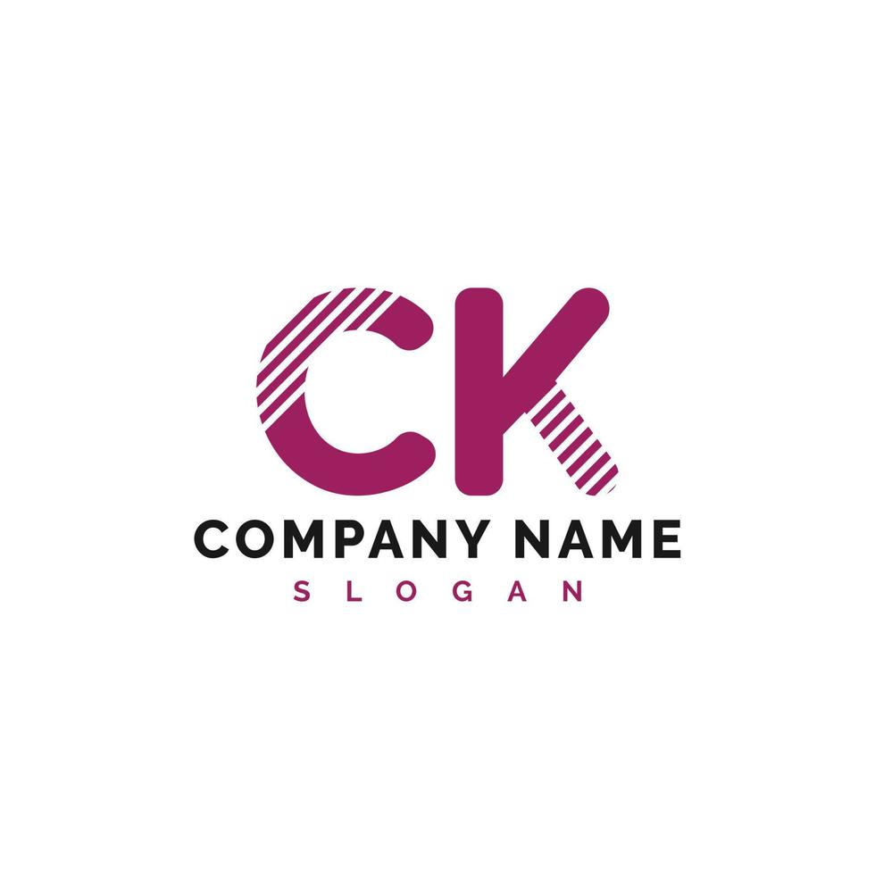 diseño del logotipo de la letra ck. Ilustración de vector de logotipo de letra ck - vector