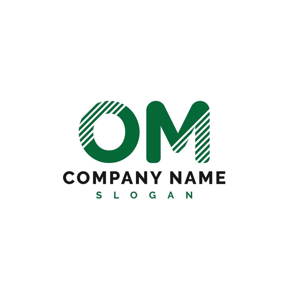 diseño del logotipo de la letra om. Ilustración de vector de logotipo de letra om - vector