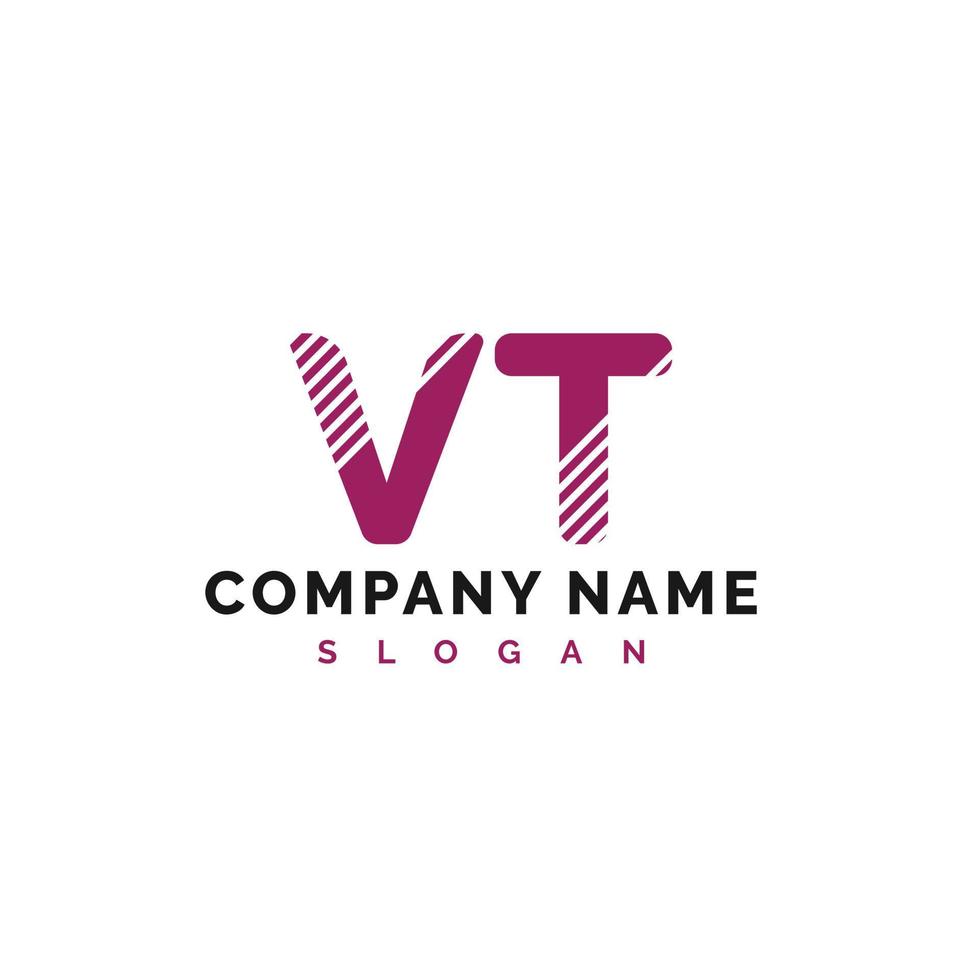 diseño del logotipo de la letra vt. Ilustración de vector de logotipo de letra vt - vector