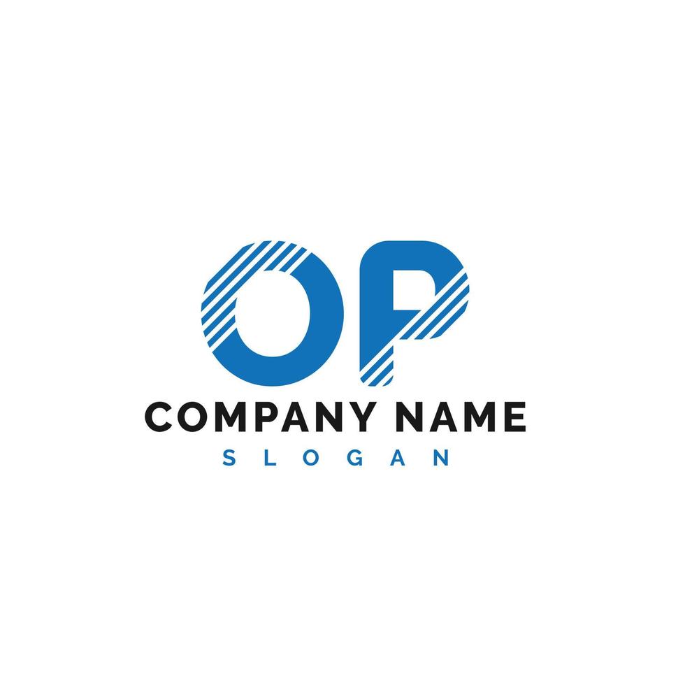 OP Letter Logo Design. OP letter logo Vector Illustration - Vector