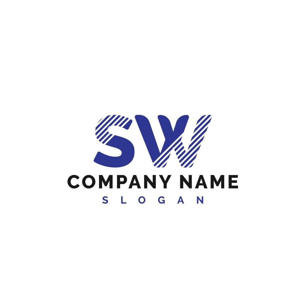 diseño del logotipo de la letra sw. Ilustración de vector de logotipo de letra sw - vector