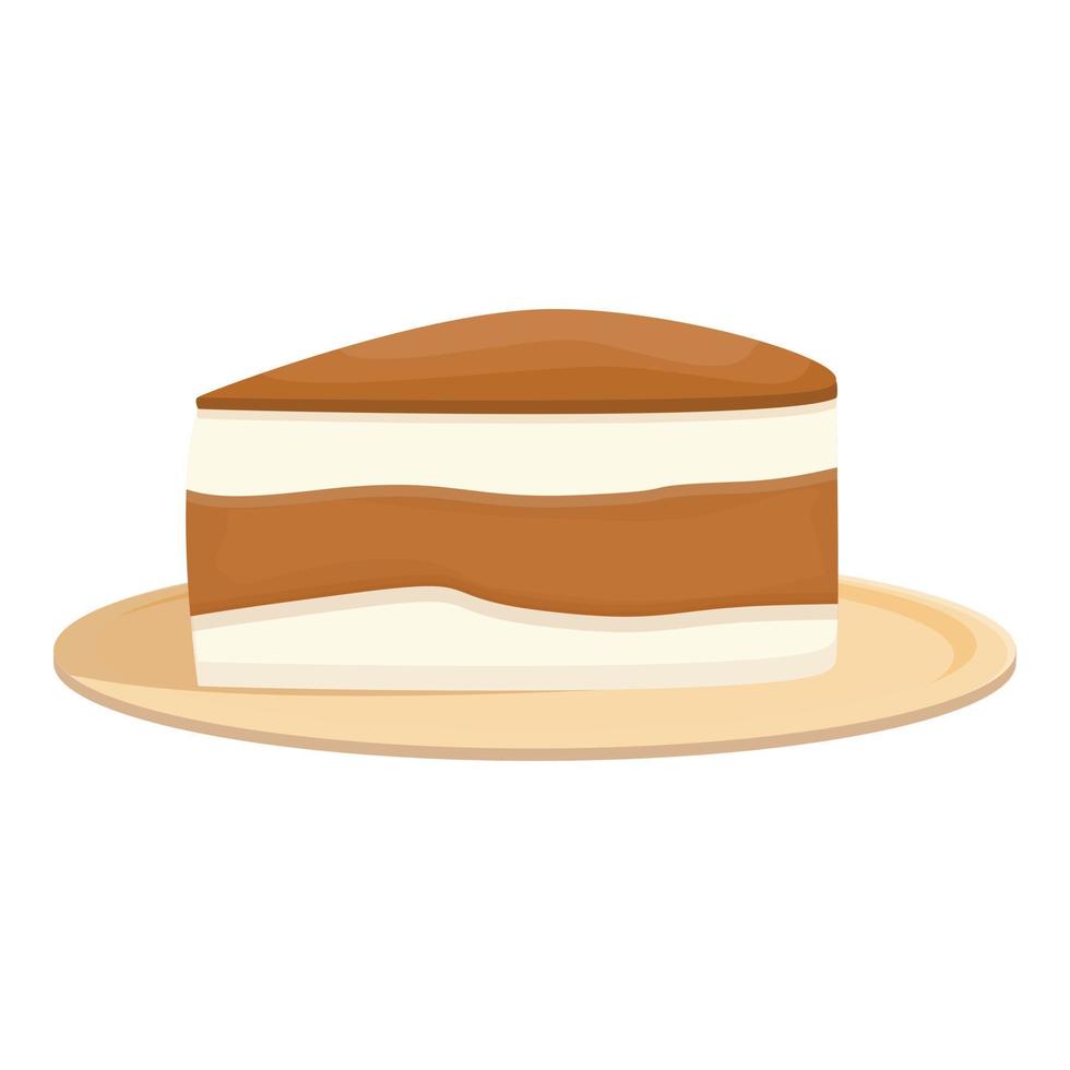 Tiramisu cake icon cartoon vector. Food dessert vector