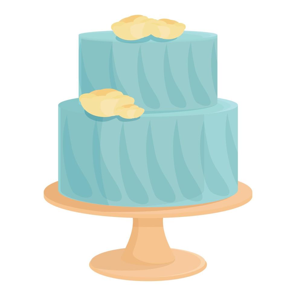 Blue wedding cake icon cartoon vector. Groom party vector