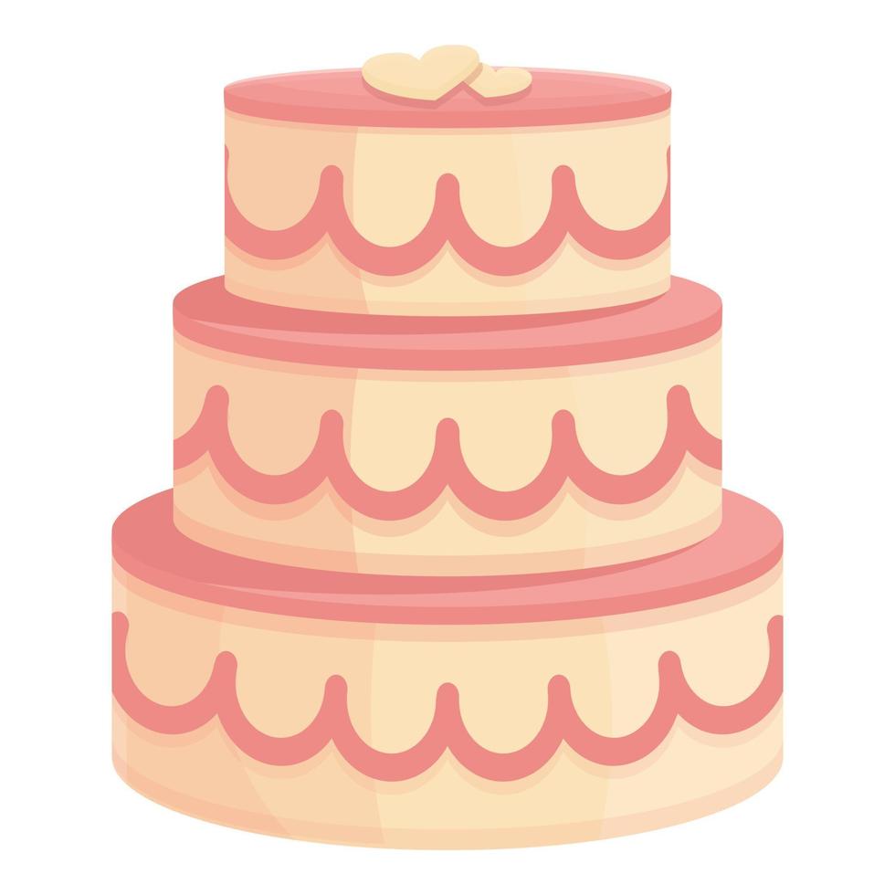 Flower wedding cake icon cartoon vector. Birthday design vector