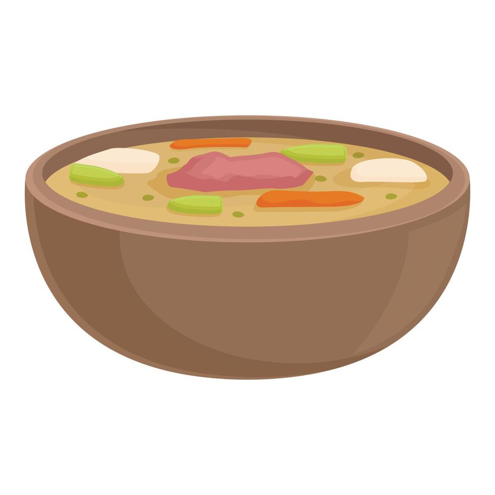 vector de dibujos animados de icono de plato de sopa. arroz de comida