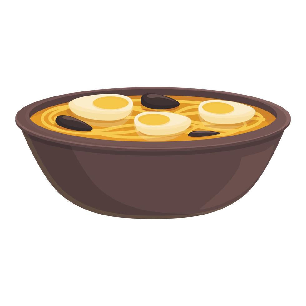 vector de dibujos animados de icono de sopa callejera china. plato de comida