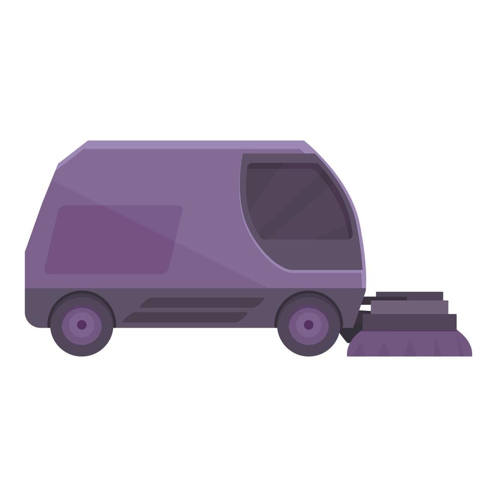 Sweeper broom icon cartoon vector. Road truck vector