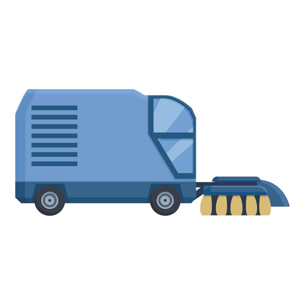 vector de dibujos animados de icono de barredora de asfalto. camión de la calle