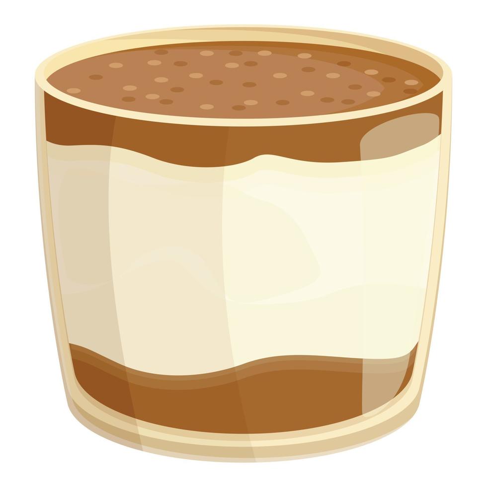 Milk tiramisu icon cartoon vector. Cake food vector