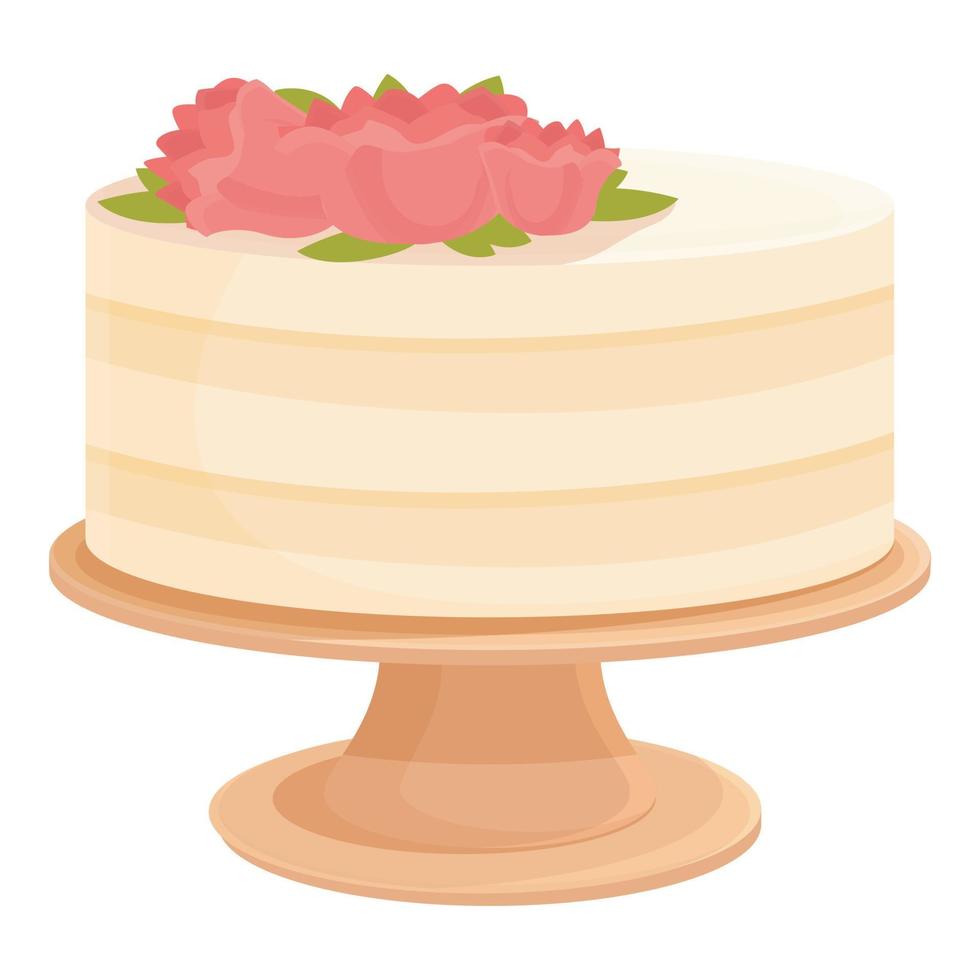 Bakery wedding cake icon cartoon vector. Cream party vector