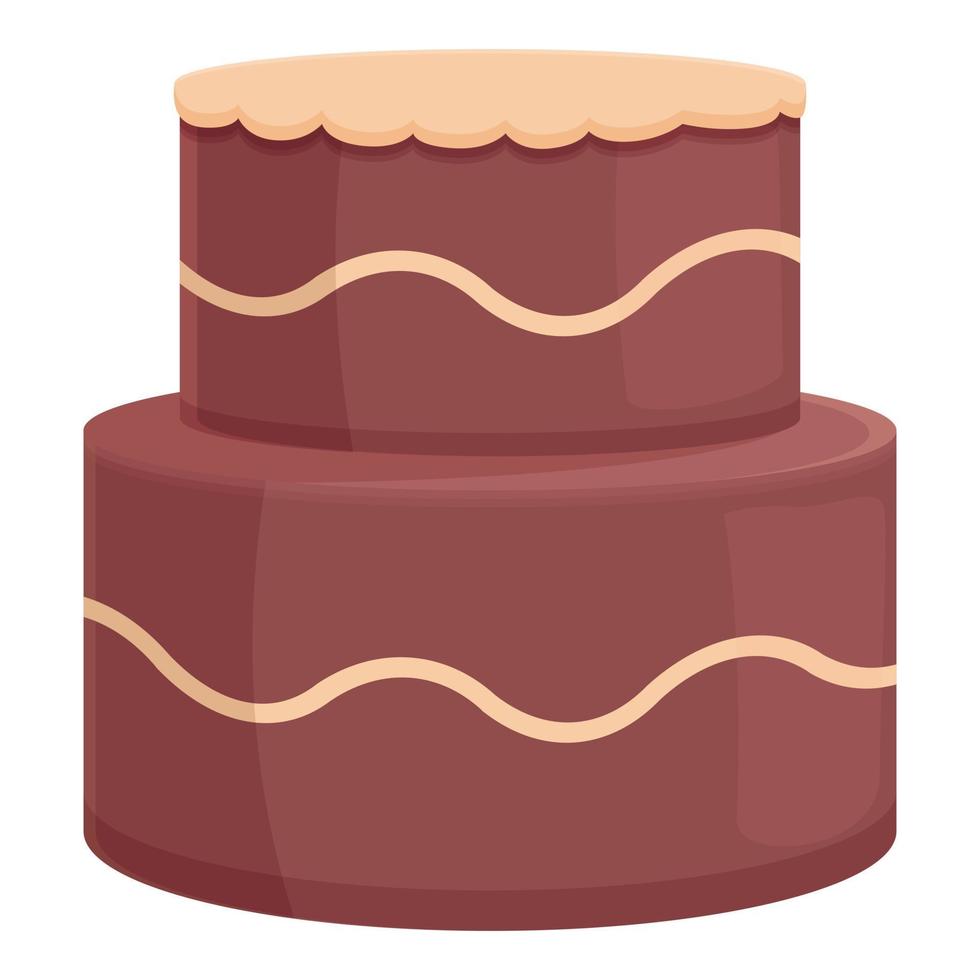 Chocolate wedding cake icon cartoon vector. Couple party vector
