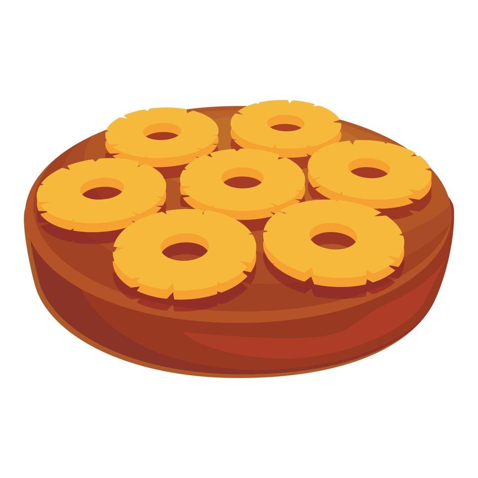 Upside-down cake meal icon cartoon vector. Restaurant cooking vector