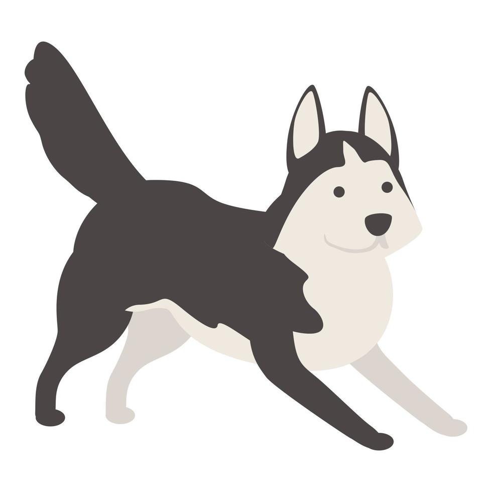 vector de dibujos animados de icono de carácter husky. perro siberiano