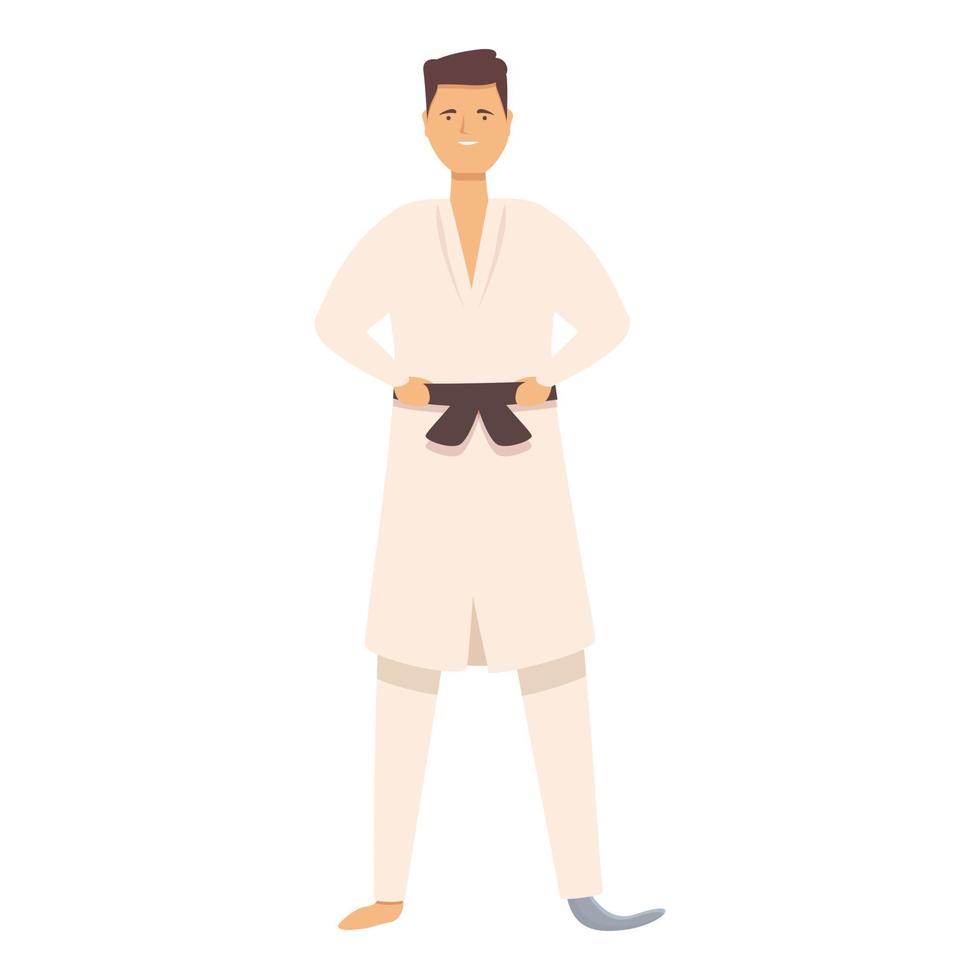 vector de dibujos animados de icono de hombre de karate discapacitado. deporte fisico