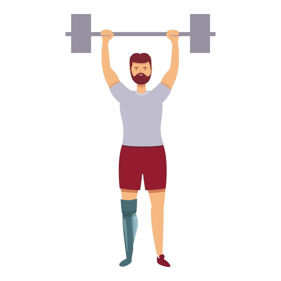 Gym barbell icon cartoon vector. Physical sport vector