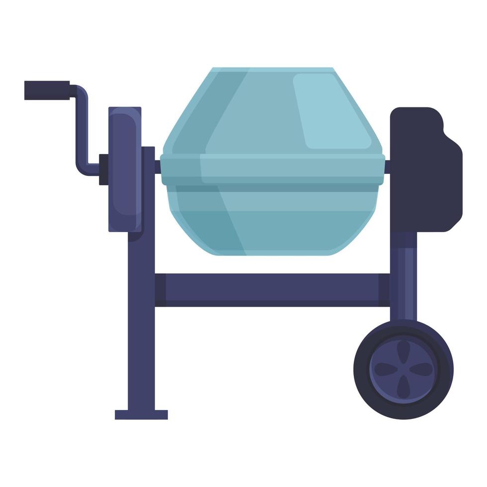 vector de dibujos animados de icono de mezclador de cemento azul. máquina de hormigón