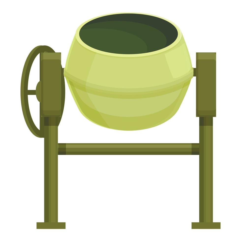 vector de dibujos animados de icono de mezclador de cemento pequeño. máquina de hormigón