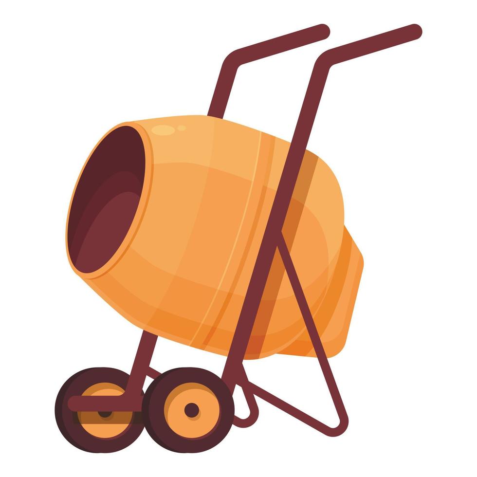 Steel cement mixer icon cartoon vector. Mix equipment vector