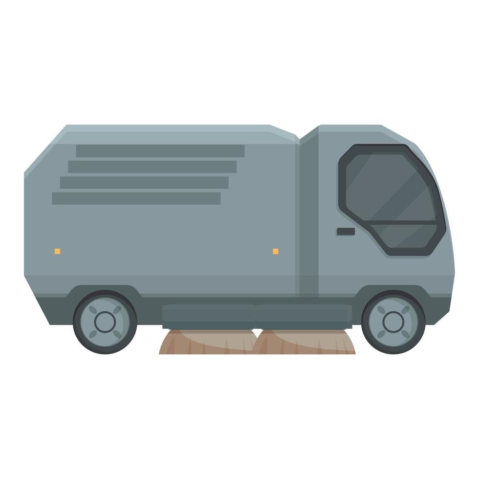 vector de dibujos animados de icono de barredora de cepillo. camión de la calle