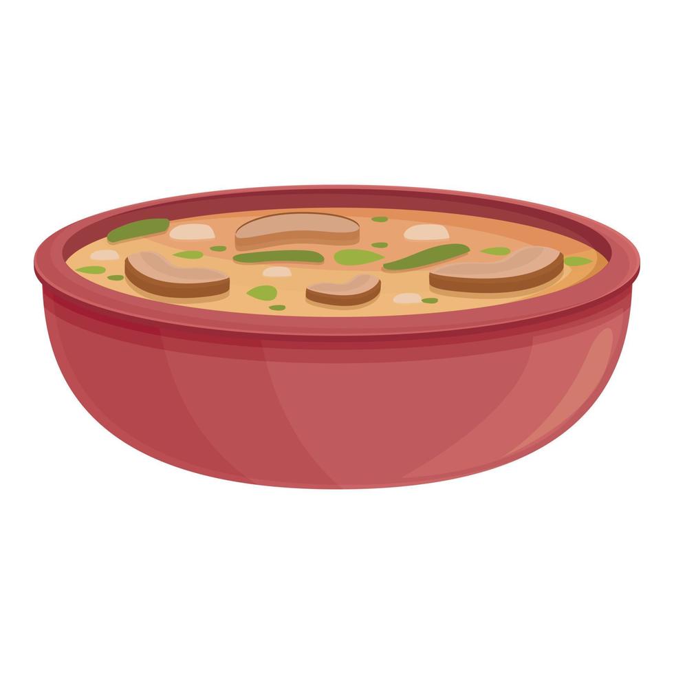 vector de dibujos animados de icono de sopa callejera coreana. plato de comida