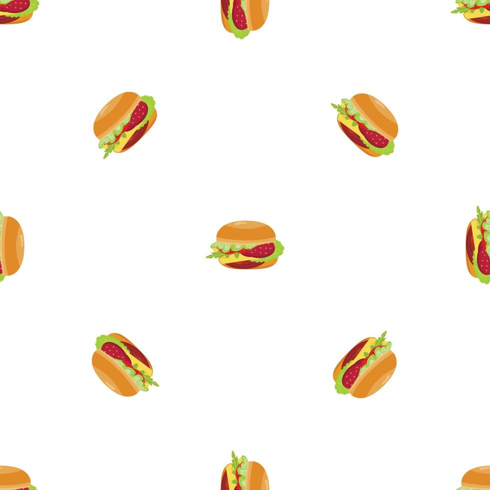 hamburguesa, patrón, seamless, vector