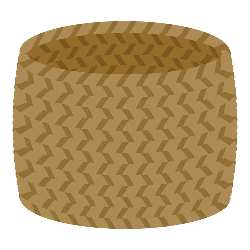 Jute basket icon cartoon vector. Natural rope vector