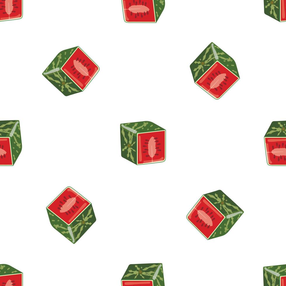 Watermelon cube pattern seamless vector