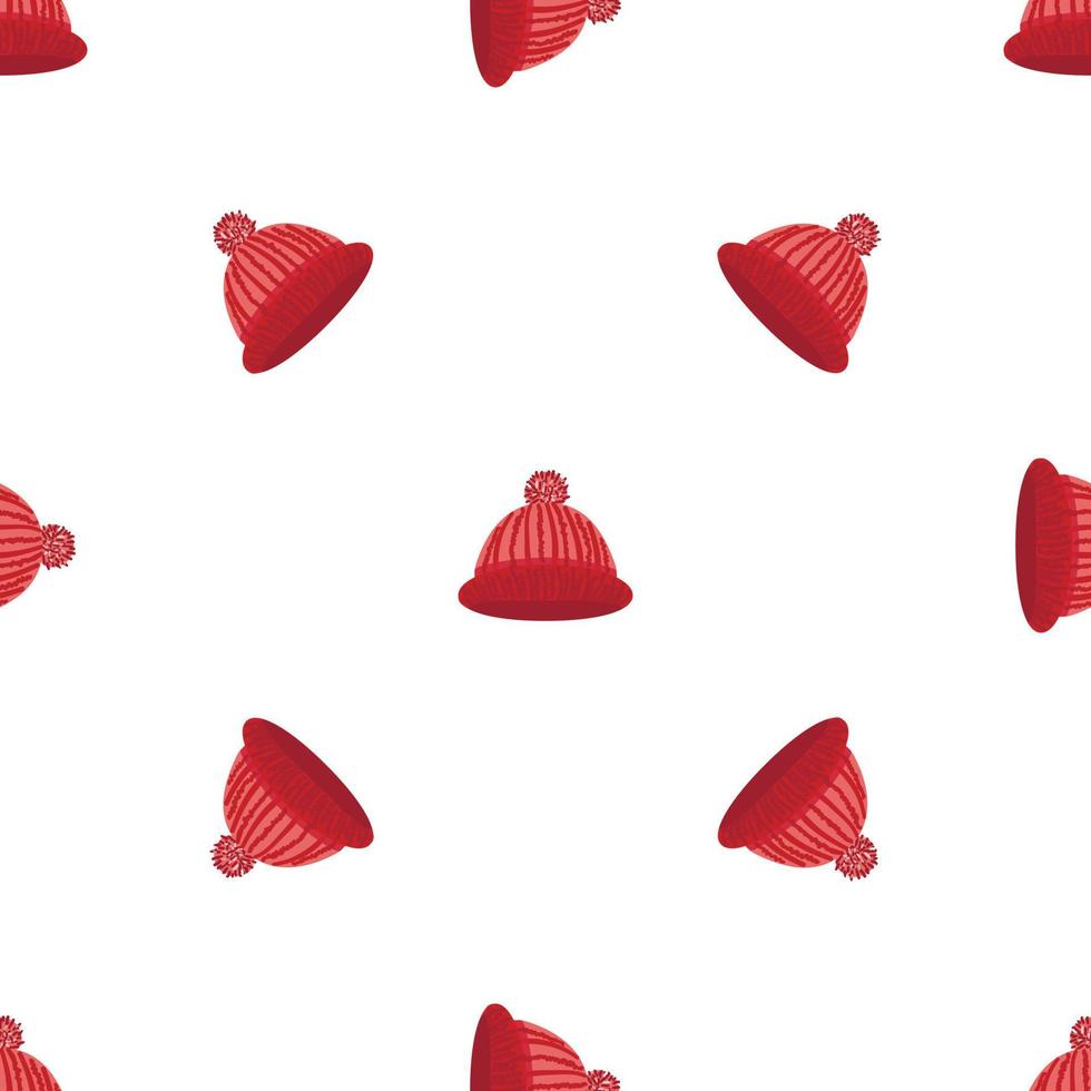 Red winter headwear pattern seamless vector