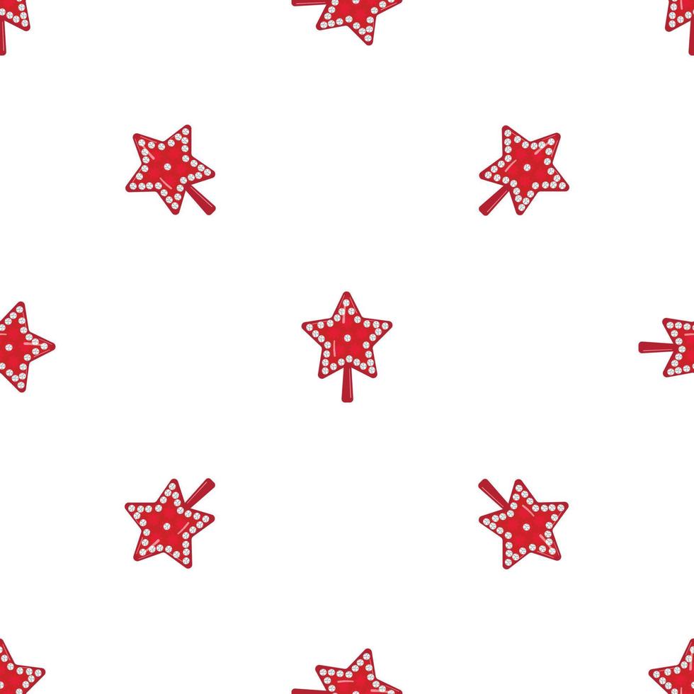 Red star Christmas tree toy pattern seamless vector