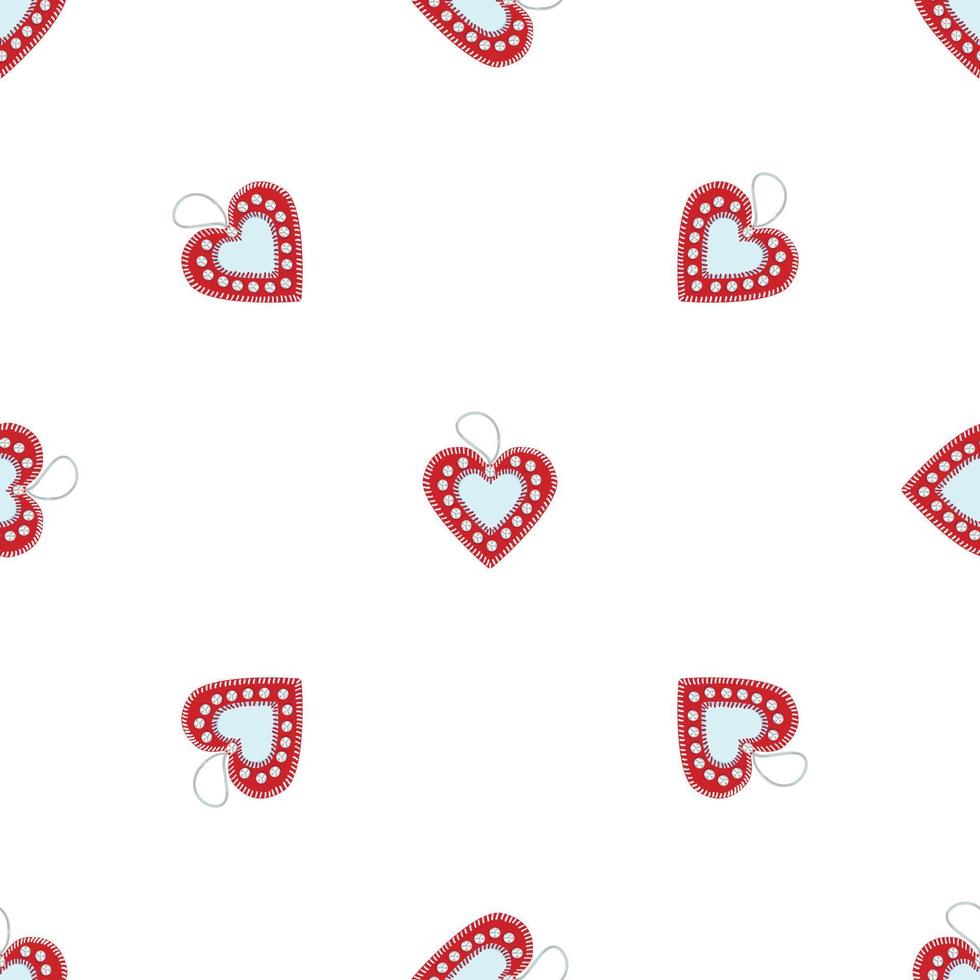 Heart Christmas tree toy pattern seamless vector