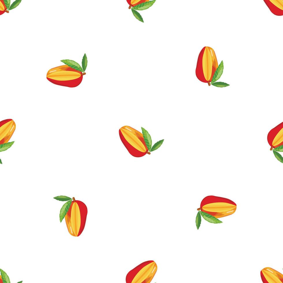 Cut mango pattern seamless vector