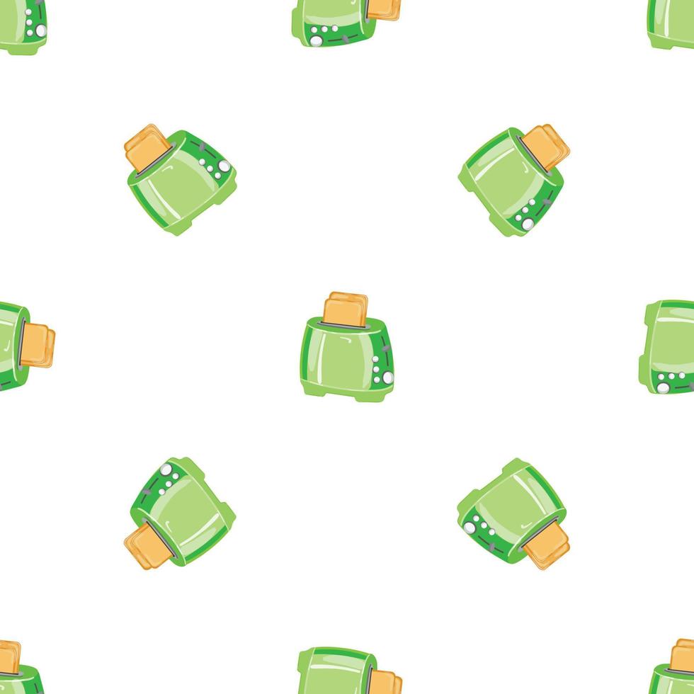 Green toaster pattern seamless vector