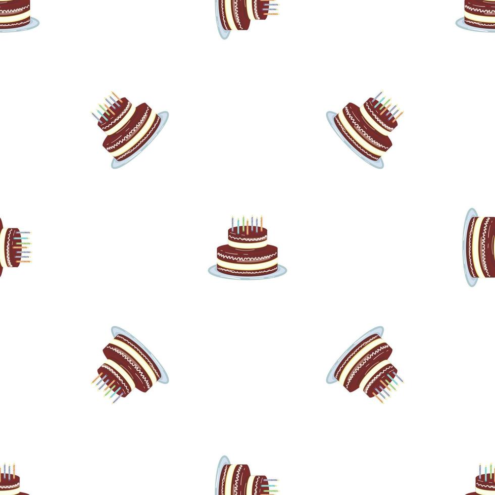 Chocolate cream cake pattern seamless vector