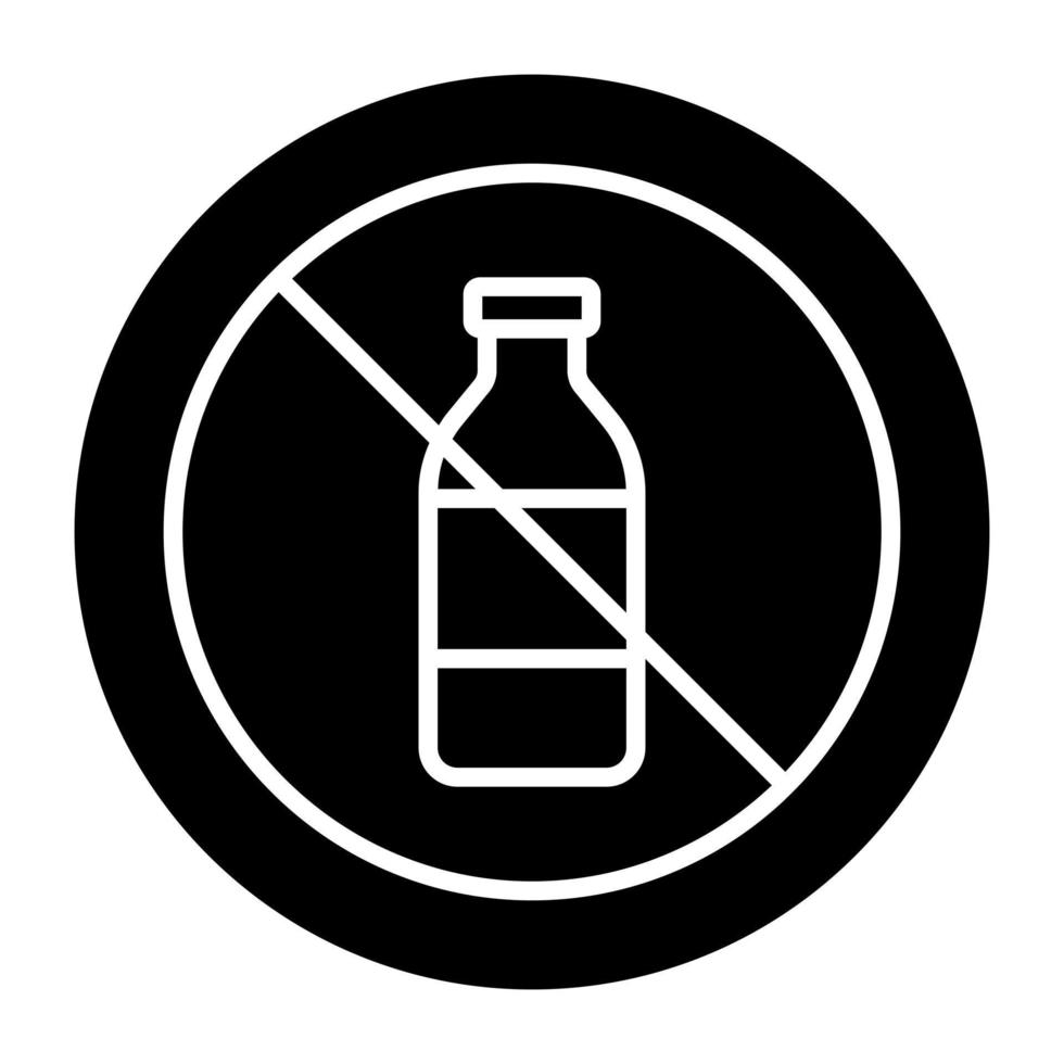 Vector design of plastic bottle forbidden