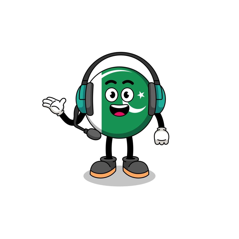 Mascot Illustration of pakistan flag as a customer services vector