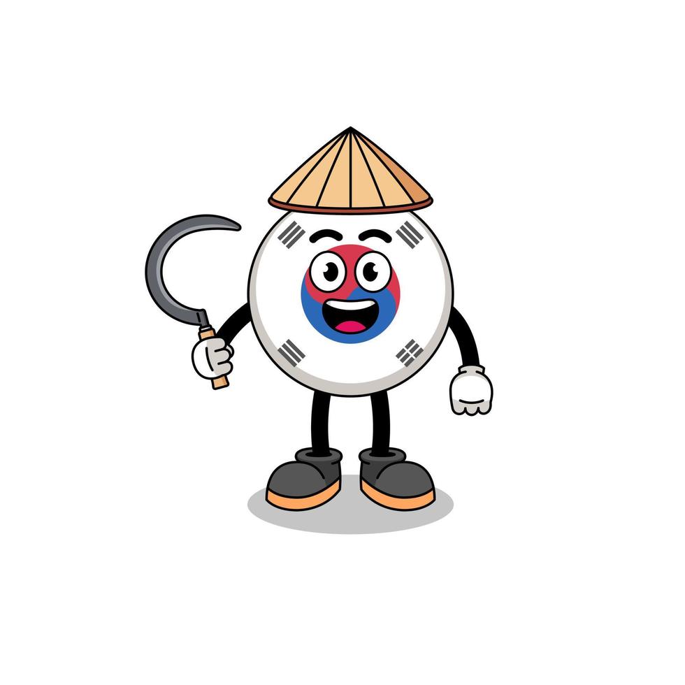 Illustration of south korea flag as an asian farmer vector